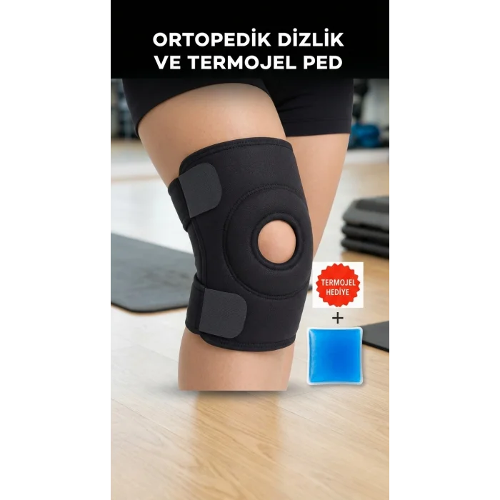 BUĞZ Sporcu Diz Korsesi Çapraz Bağ Destek Termojel Hediyeli