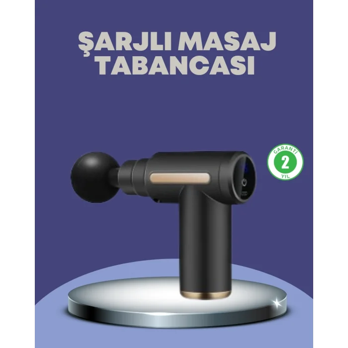 BUĞZ Sporcu Kas Masaj Tabancası 6 Kademe Güçlü Titreşim 4 Başlık Şarjlı Masaj Aleti