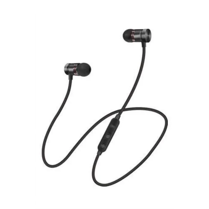  Sports Mıknatıslı Siyah Bluetooth Kulaklık Kablolu Uzun Pil Ömrü