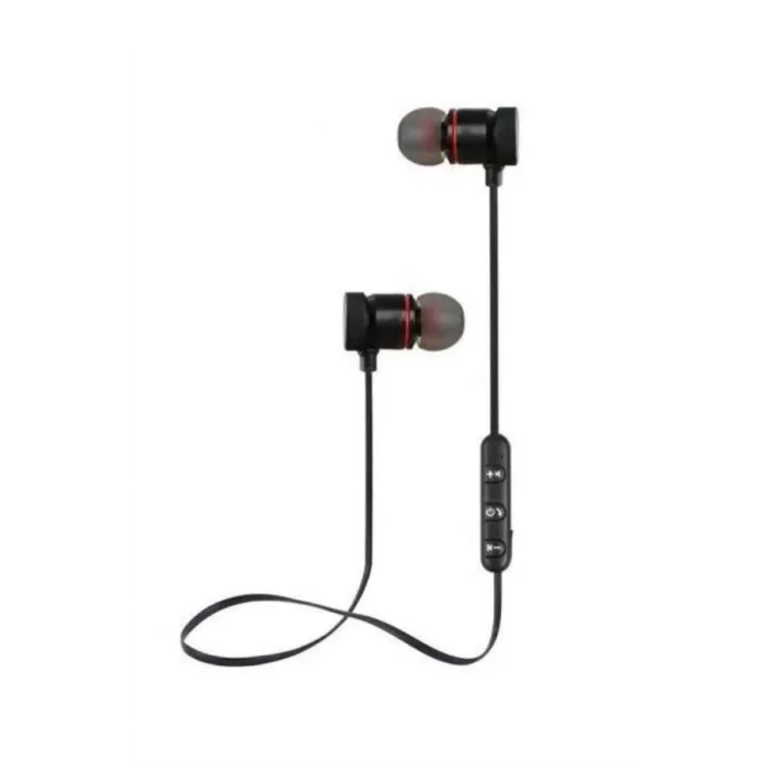  Sports Mıknatıslı Siyah Bluetooth Kulaklık Kablolu Uzun Pil Ömrü