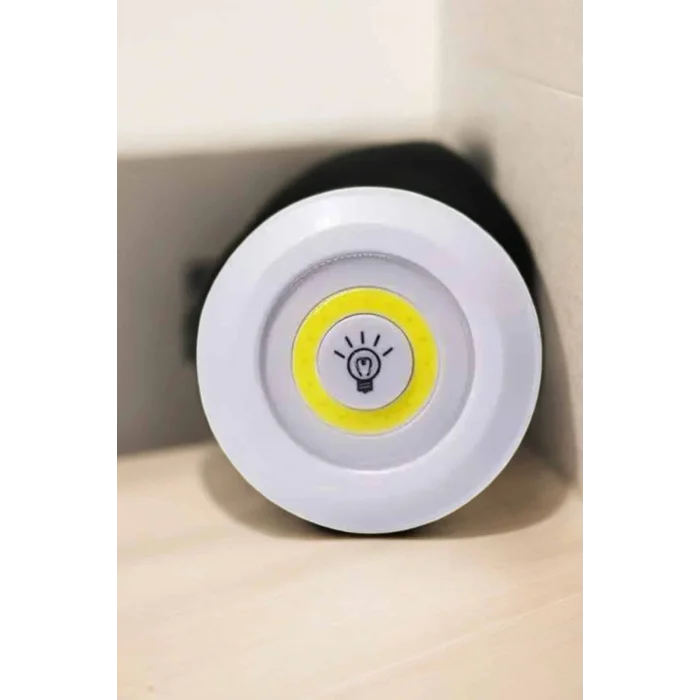 BUĞZ Spot Lamba Led Işık 3lü Uzaktan Kumandalı Pilli Yapışkanlı Kablosuz