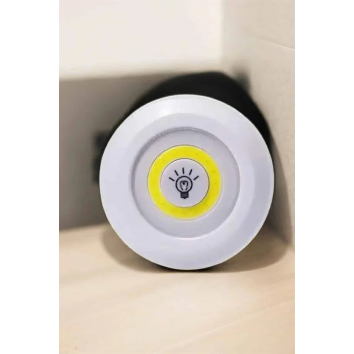 BUĞZ Spot Lamba Led Işık 3lü Uzaktan Kumandalı Pilli Yapışkanlı Kablosuz Yeni Nesil - BUĞZ