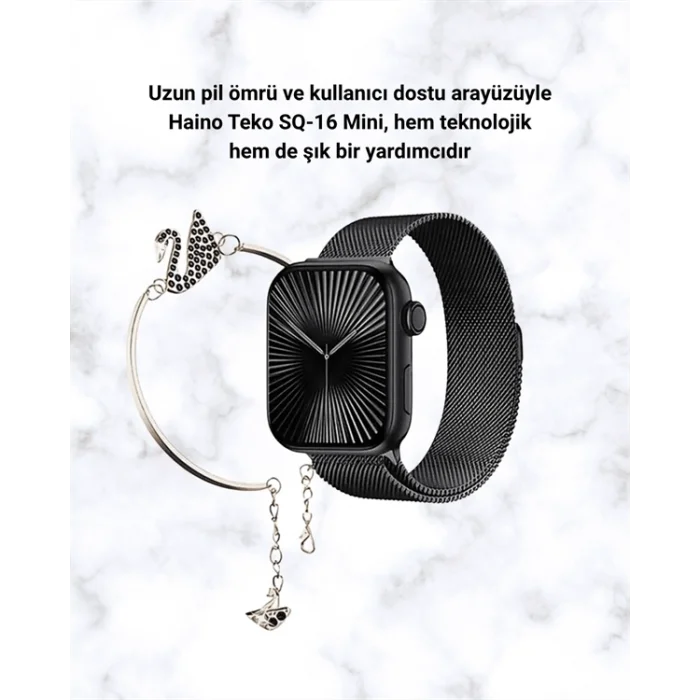 BUĞZ SQ-16 Mini Series 10 Akıllı Saat – 3 Kordon + Hediye Bileklik