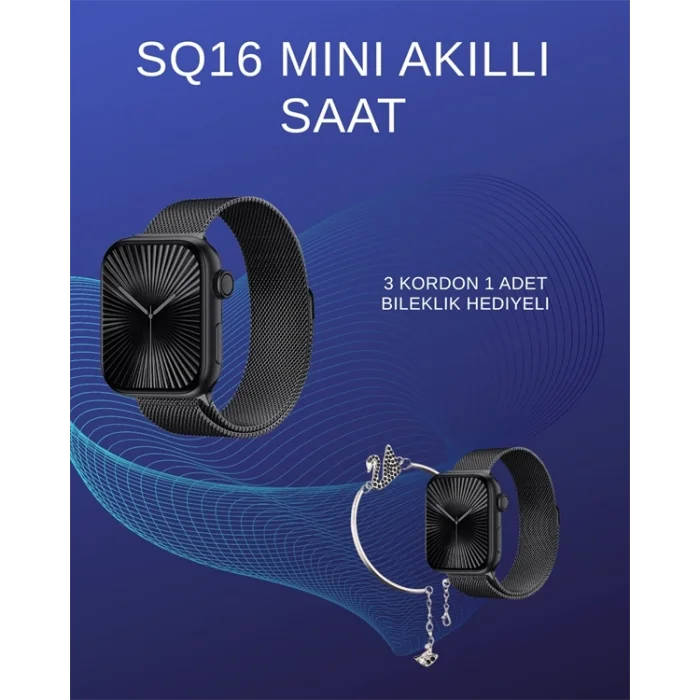 BUĞZ SQ-16 Mini Series 10 Akıllı Saat | Spor Modları, Bildirim ve Müzik Kontrolü