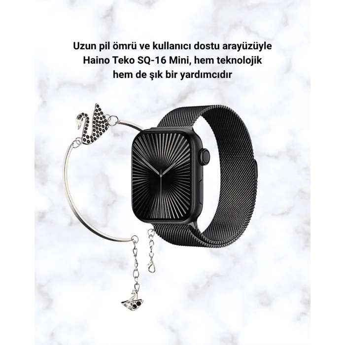 BUĞZ SQ-16 Mini Series 10 Akıllı Saat | Spor Modları, Bildirim ve Müzik Kontrolü - BUĞZ