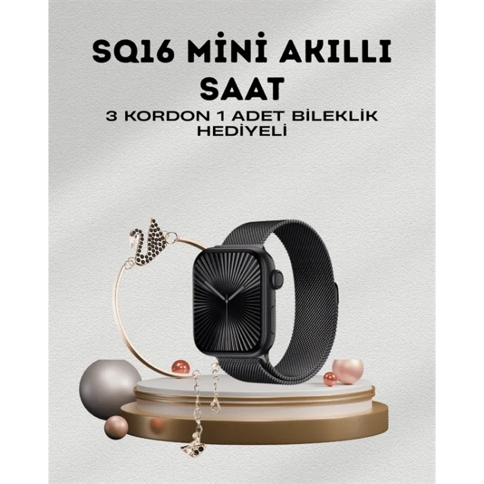 BUĞZ SQ-16 Mini Series 10 – Dokunmatik Akıllı Saat | Kalp Ritmi, SpO2, Uyku Takibi