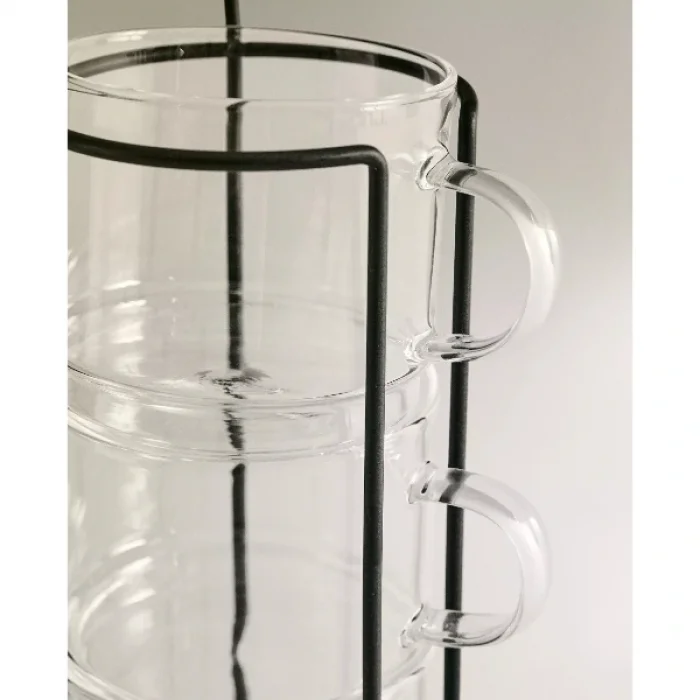 BUĞZ Standlı Borosilikat 4lü Fincan Seti