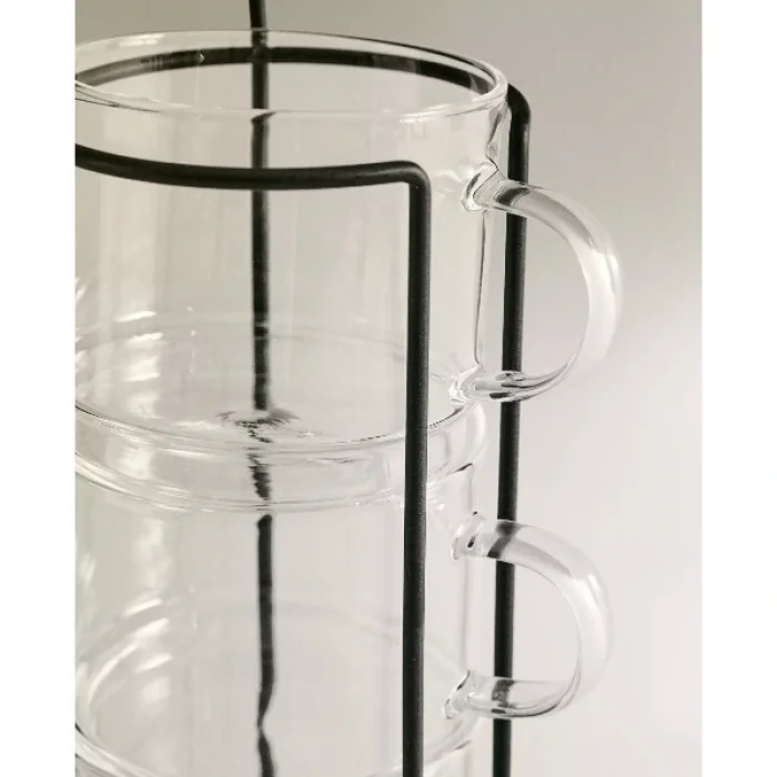 BUĞZ Standlı Borosilikat 4lü Fincan Seti