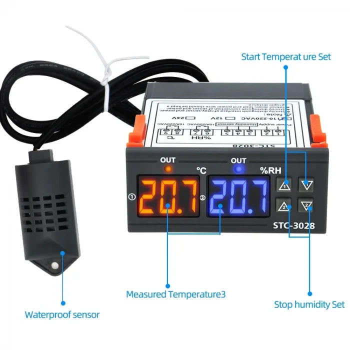 BUĞZ Stc-3028 Dijital Sıcaklık Nem Ölçer 110-220v 10a Termostat ( BUĞZ )