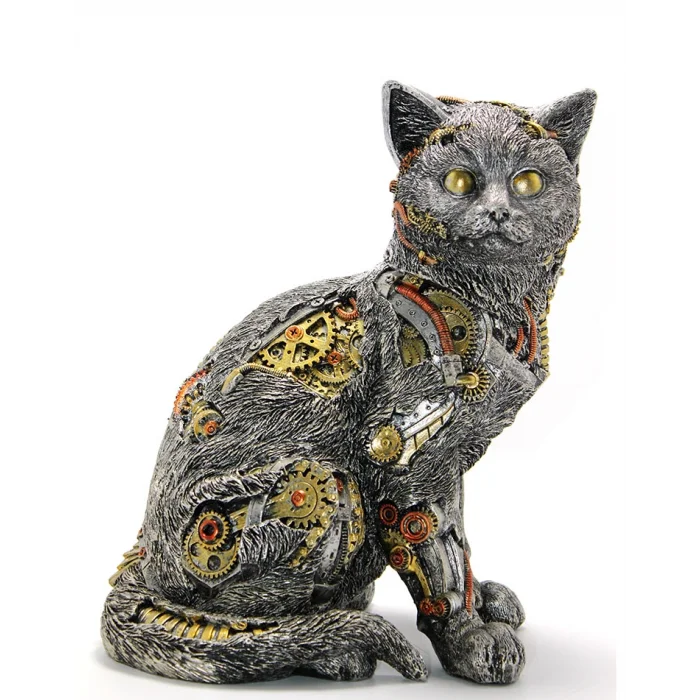 BUĞZ Steampunk Polyester Kedi Figürü Model 2