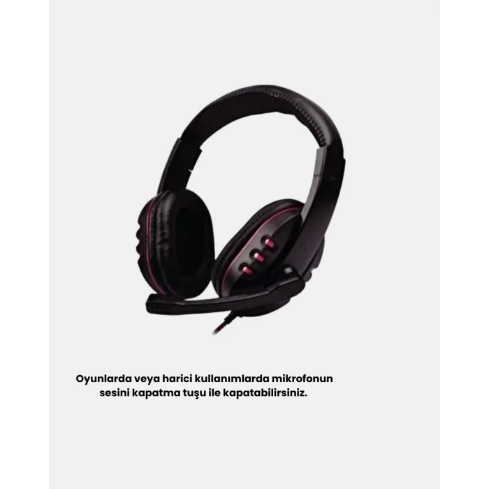 BUĞZ Stereo Ses Destekli Mikrofonlu Gaming Kulaklık – Yumuşak Pedli - BUĞZ