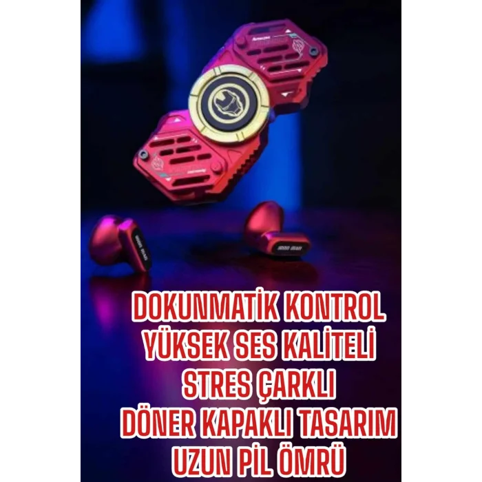 BUĞZ Stres Çarklı Bluetooth Kulaklık Kablosuz Kırmızı Yüksek Ses Kaliteli - BUĞZ