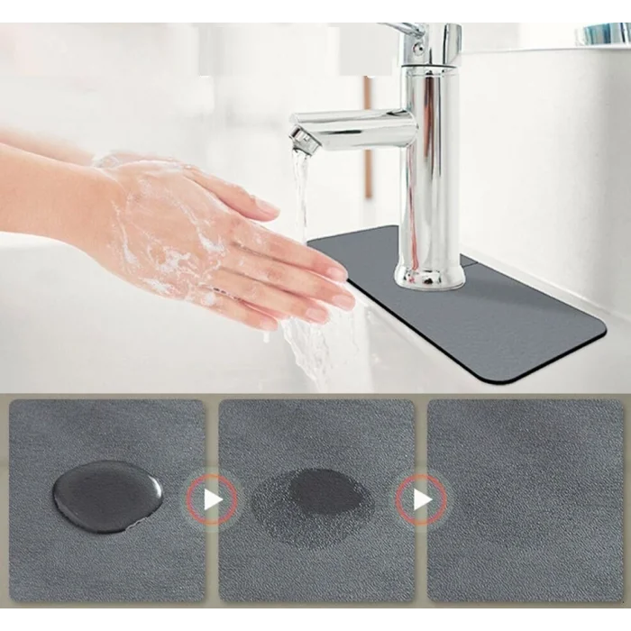 BUĞZ Su Emici Sihirli Mutfak Banyo Musluk Matı Lavabo Kenar Matı