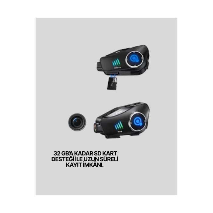 BUĞZ Su Geçirmez Bluetooth Kask Kulaklık ve 1080P Kamera Özellikli Motosiklet Interkom Sistemi