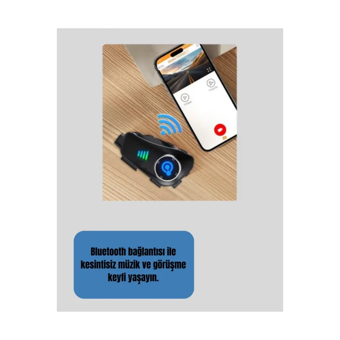 BUĞZ Su Geçirmez Bluetooth Kask Kulaklık ve 1080P Kamera Özellikli Motosiklet Interkom Sistemi