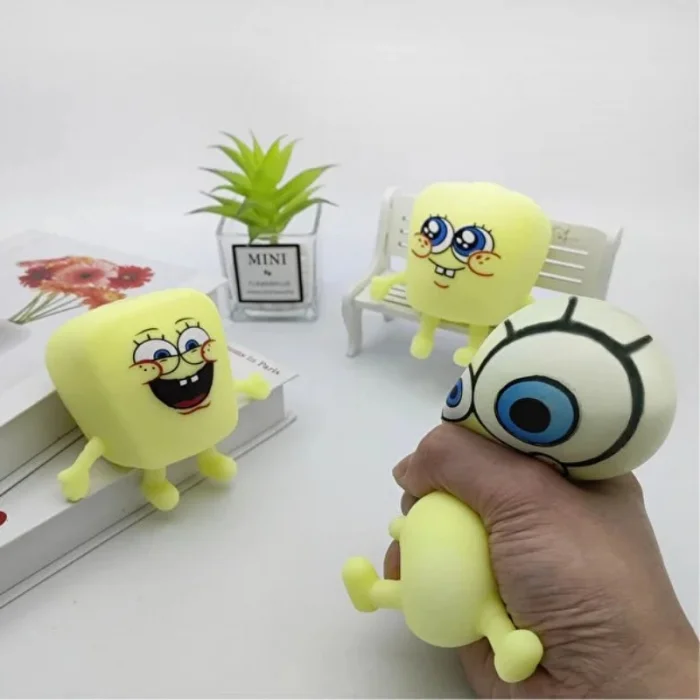 BUĞZ Sünger Bob Tasarımlı Squishy - 12li Paket - Yumuşak Oyuncak - Farklı Model