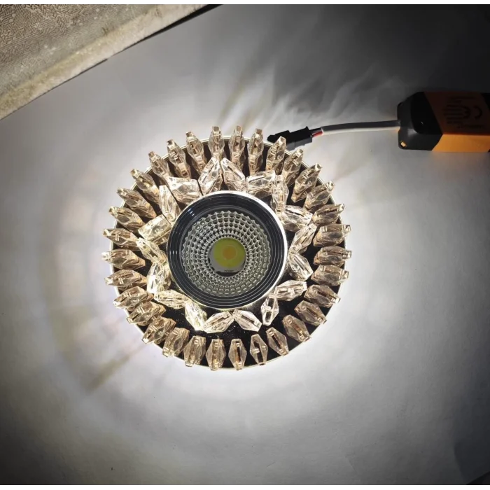  SUNLED 8196 Cam Spot Kasası 5W Beyaz Işık Led Çerçeveli Günışığı - Priz ve Anahtar İçin Uyumlu Çerçeve