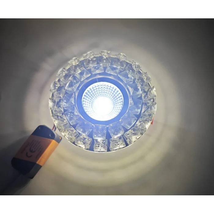 BUĞZ SUNLED 8202 Cam Spot Kasası 5W Beyaz Işık Led Çerçeveli Günışığı - Priz ve Anahtar İçin Uyumlu Çerçeve