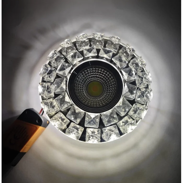 BUĞZ SUNLED 8202 Cam Spot Kasası 5W Beyaz Işık Led Çerçeveli Günışığı - Priz ve Anahtar İçin Uyumlu Çerçeve