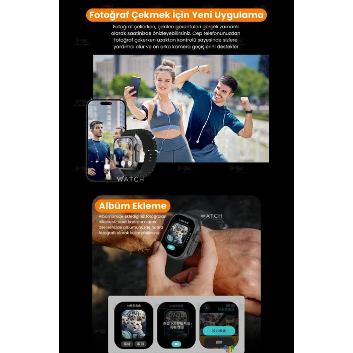 BUĞZ Süper AMOLED Ekranlı, Yapay Zeka Destekli, Nabız ve Uyku Takip Özellikli Akıllı Saat