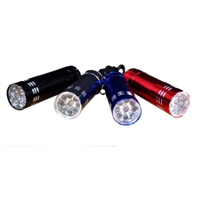 BUĞZ Süper Parlak 9 Ledli Metal Mini El Feneri