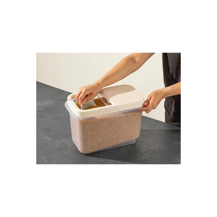 BUĞZ Sürgülü Kapaklı 10 LT Erzak Bakliyat Un Şeker Saklama Kabı