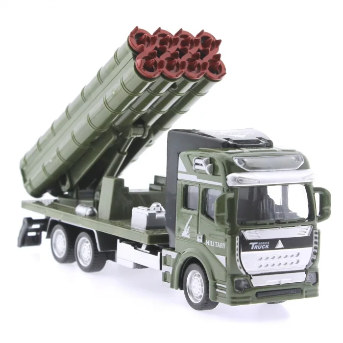  Sürtmeli Die Cast Metal Roketatar Rampalı Askeri Kamyon
