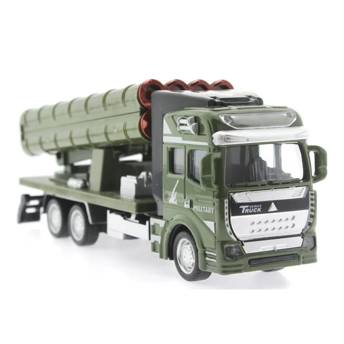  Sürtmeli Die Cast Metal Roketatar Rampalı Askeri Kamyon