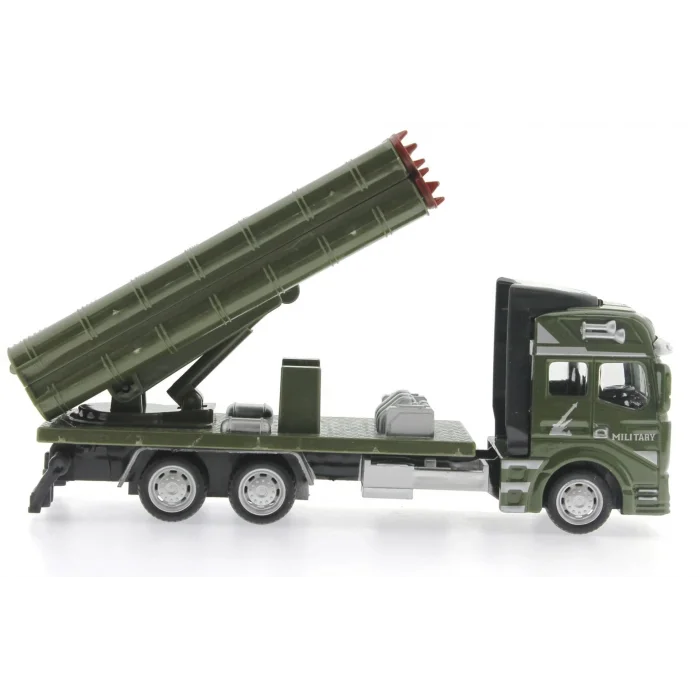  Sürtmeli Die Cast Metal Roketatar Rampalı Askeri Kamyon