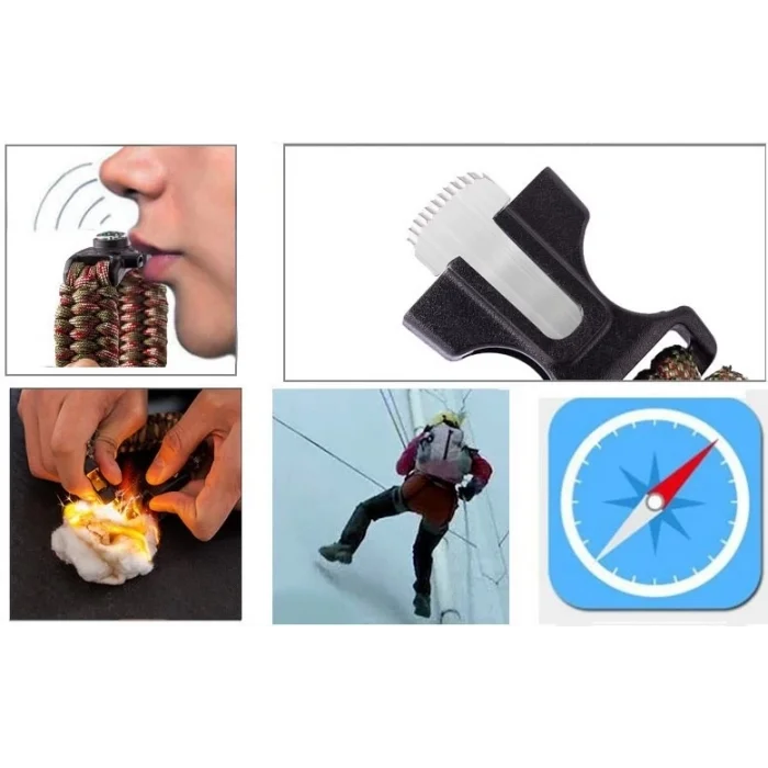  Survıval Kamp Bileklik  Düdük Çok Amaçlı