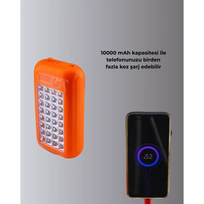  Suya Dayanıklı Güneş Paneli Destekli Powerbank ve Işıldak