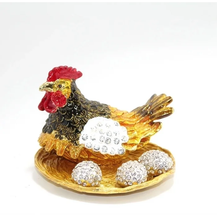 BUĞZ Swaroski Taşlı Yumurtalı Tekli Tavuk Alk1909