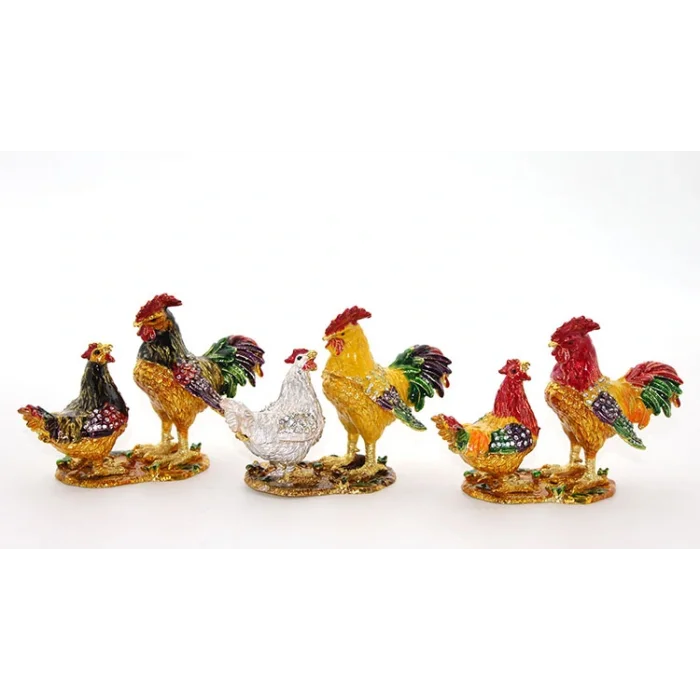 BUĞZ Swarovski Taşlı 2li Tavuk Model 1