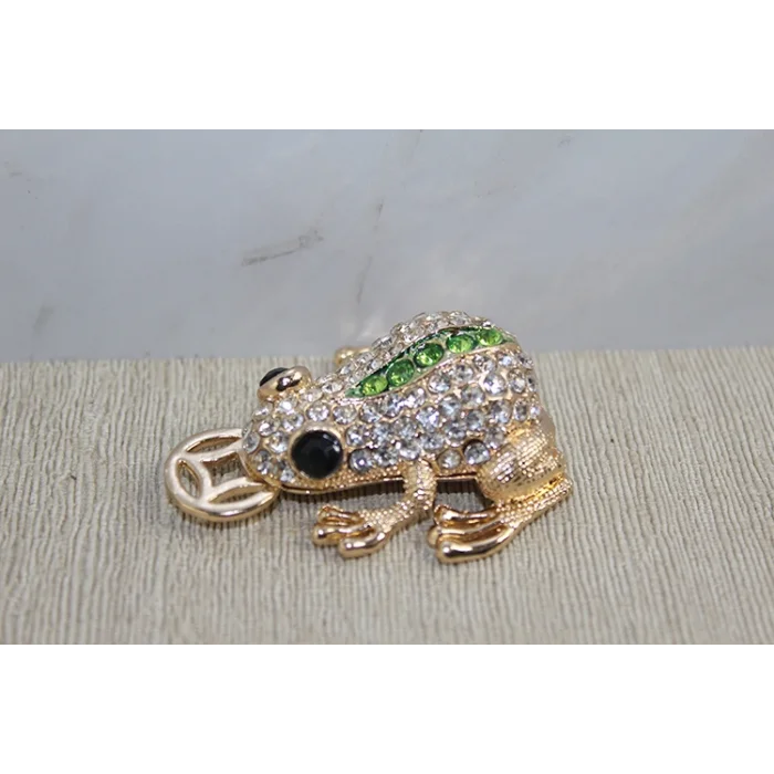 BUĞZ Swarovski Taşlı Minik Figür - Kurbağa