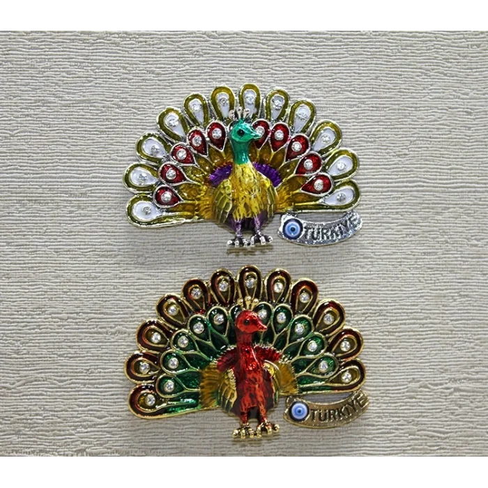 BUĞZ Swarovski Taşlı Tavuskuşu Magnet