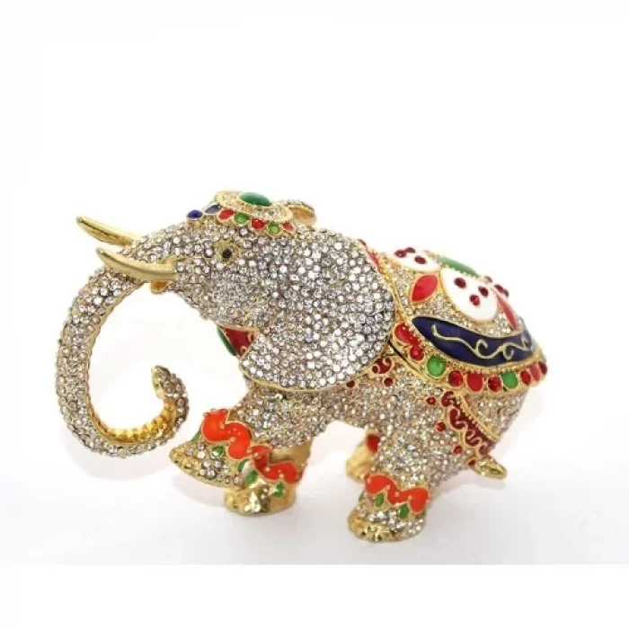 BUĞZ Swarovski Taşlı Tekli Fil Figürü Model 6