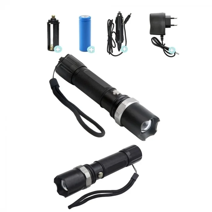 BUĞZ Swat Profesyonel Şarjlı El Feneri Ledli+flashlight+zoom Özellikli 6 Parça Full Set