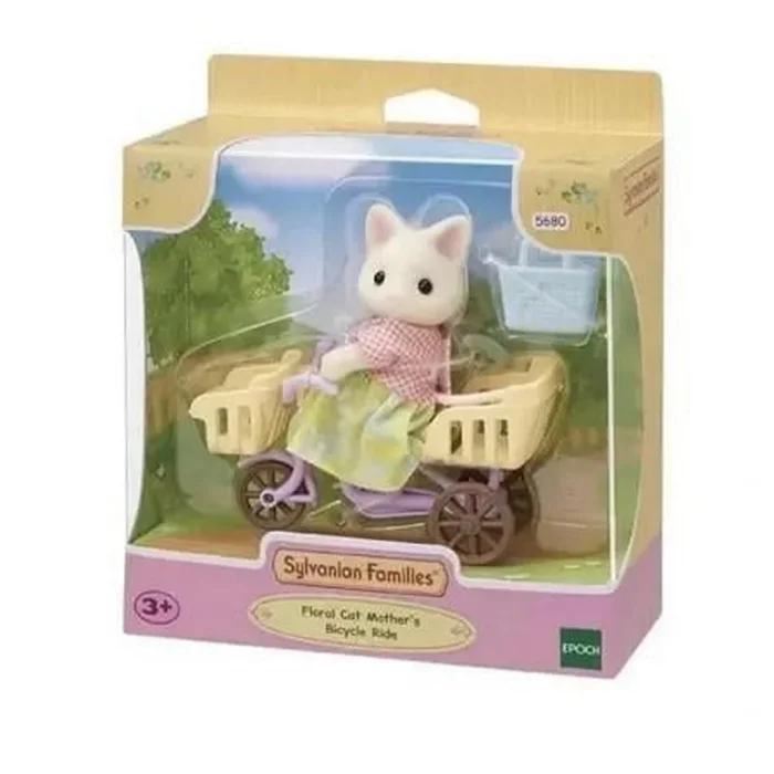 BUĞZ Sylvanian Families Çiçekli Kedi Anne ve Bisiklet