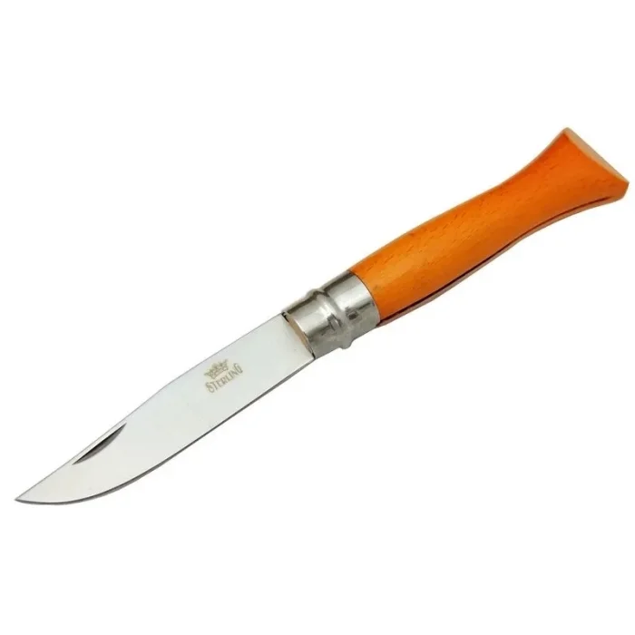 BUĞZ T0196 Bahçe Çakı 16 Cm - Ahşap Turuncu Sap, Bilezikli, Kılıflı