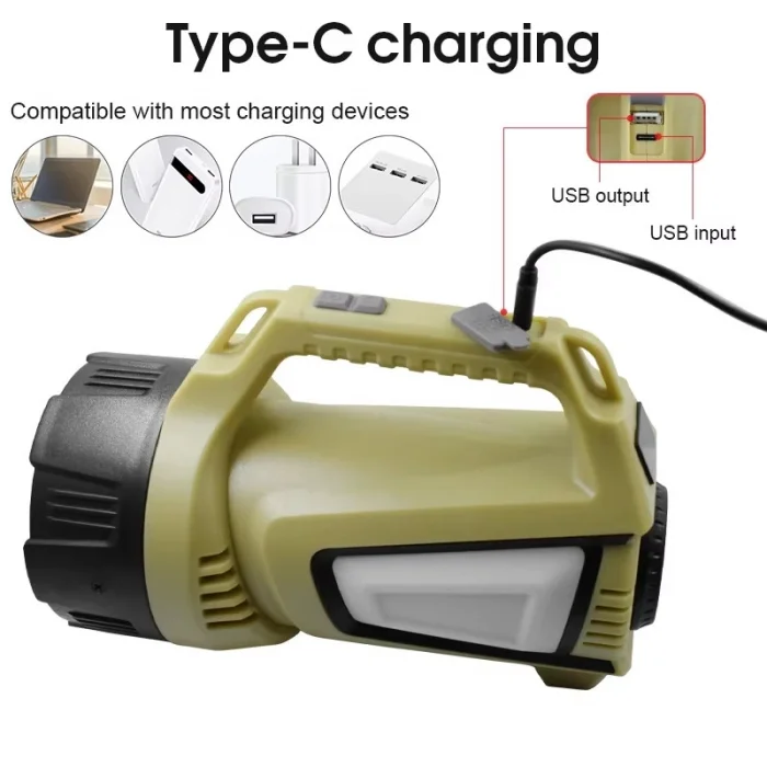 BUĞZ T100 Dijital Göstergeli 100watt Powerbank Özellikli Spot Fener