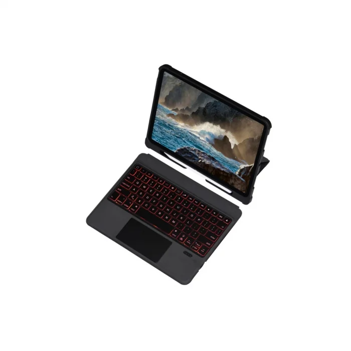 BUĞZ T5209d İpad Pro 12.9 (2021) Kılıf İnter Ledli Klavyeli Tablet Kılıfı - Siyah