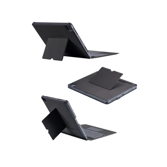 BUĞZ T5509d İpad Pro 12.9 (2022) Kılıf Palermo Ledli Klavyeli Standlı Tablet Kılıfı - Siyah