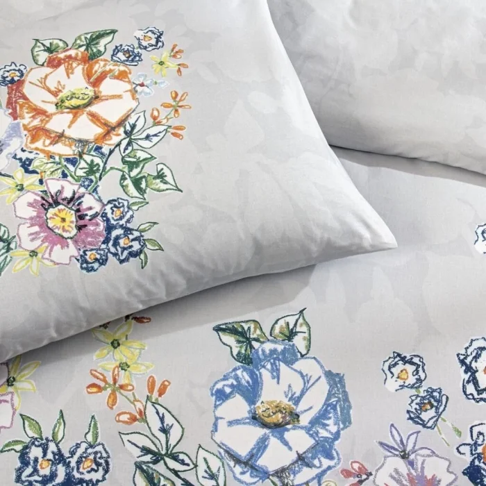  Taç Çift Kişilik Ranforce Nevresim Takımı Fiora Gri