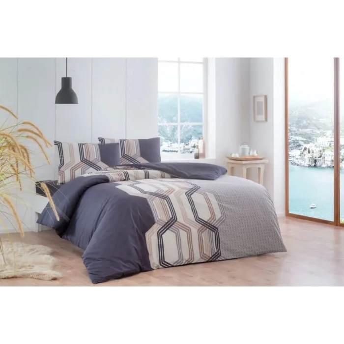 BUĞZ Taç Çift Kişilik Ranforce Nevresim Takımı Vasper Kahve