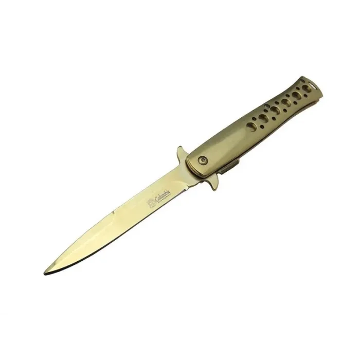  Tac-Force 1111A T-Lite Gold Kamp / Av Çakısı 23cm- Yarı Otomatik, Metal Sap, Kemerlikli