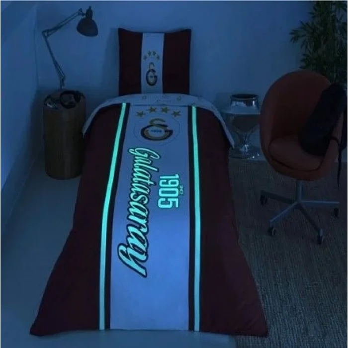  Taç Lisanslı Tek Kişilik Nevresim Takımı Galatasaray 1905 Glow