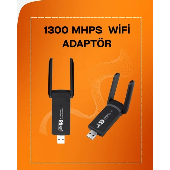 BUĞZ Tak-Çalıştır Özellikli Çift Bant WiFi Adaptör – 1200 Mbps