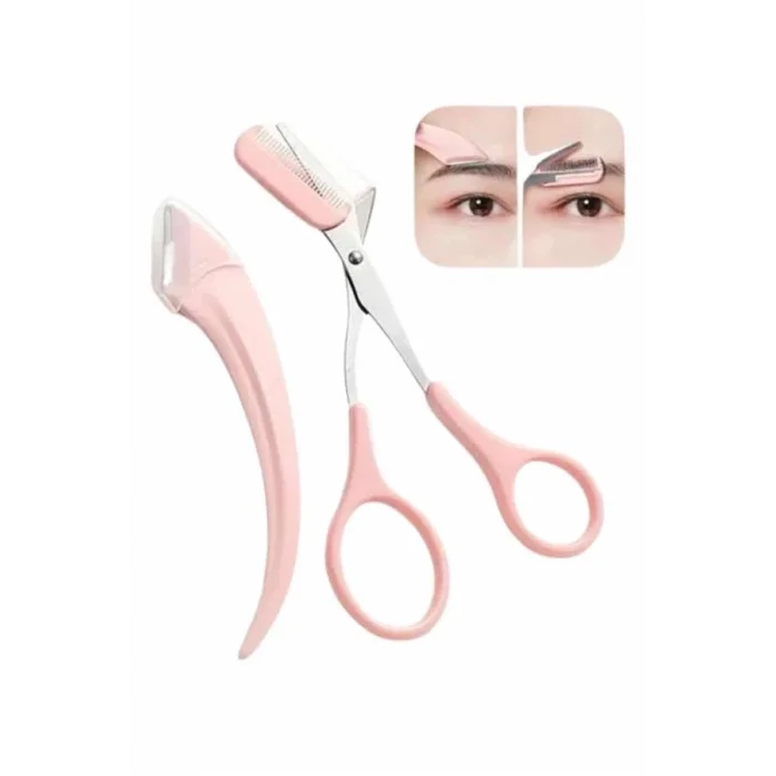  Taraklı Kaş Makası ve Ustura Seti Kaş Düzeltme Makası Kaş Bıyık Alma Aleti