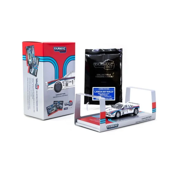 BUĞZ Tarmac Works 1/64 Lancia 037 Rally Rally Monte Carlo 1983 #1 with Tarmac Cards