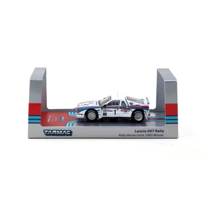BUĞZ Tarmac Works 1/64 Lancia 037 Rally Rally Monte Carlo 1983 #1 with Tarmac Cards